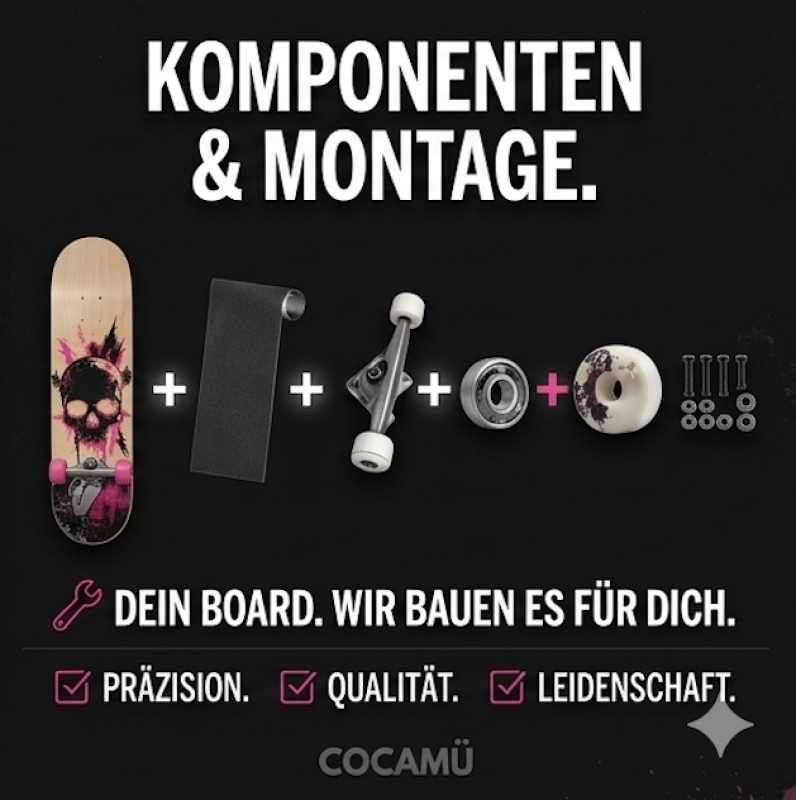 COCAMÜ Custom Skateboard Deck selbst gestalten | Dein Design & Profi-Setup